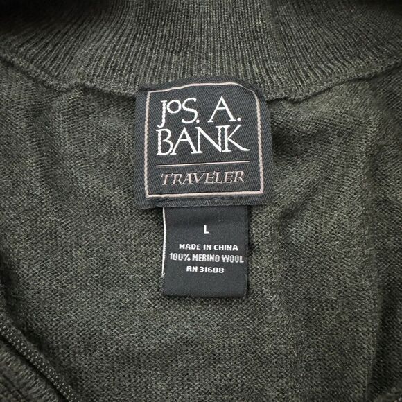Jos. A. Bank Traveler 100% Merino Wool 1/4 Zip Pullover Sweater L/S Sz L Large - Picture 8 of 11